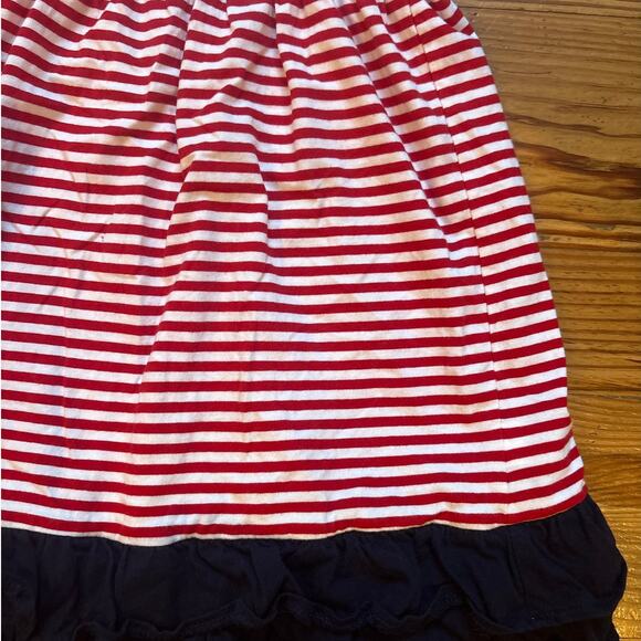 OshKosh B'gosh red white striped blue ruffle tank‎ dress SIZE 3T - Picture 2 of 4